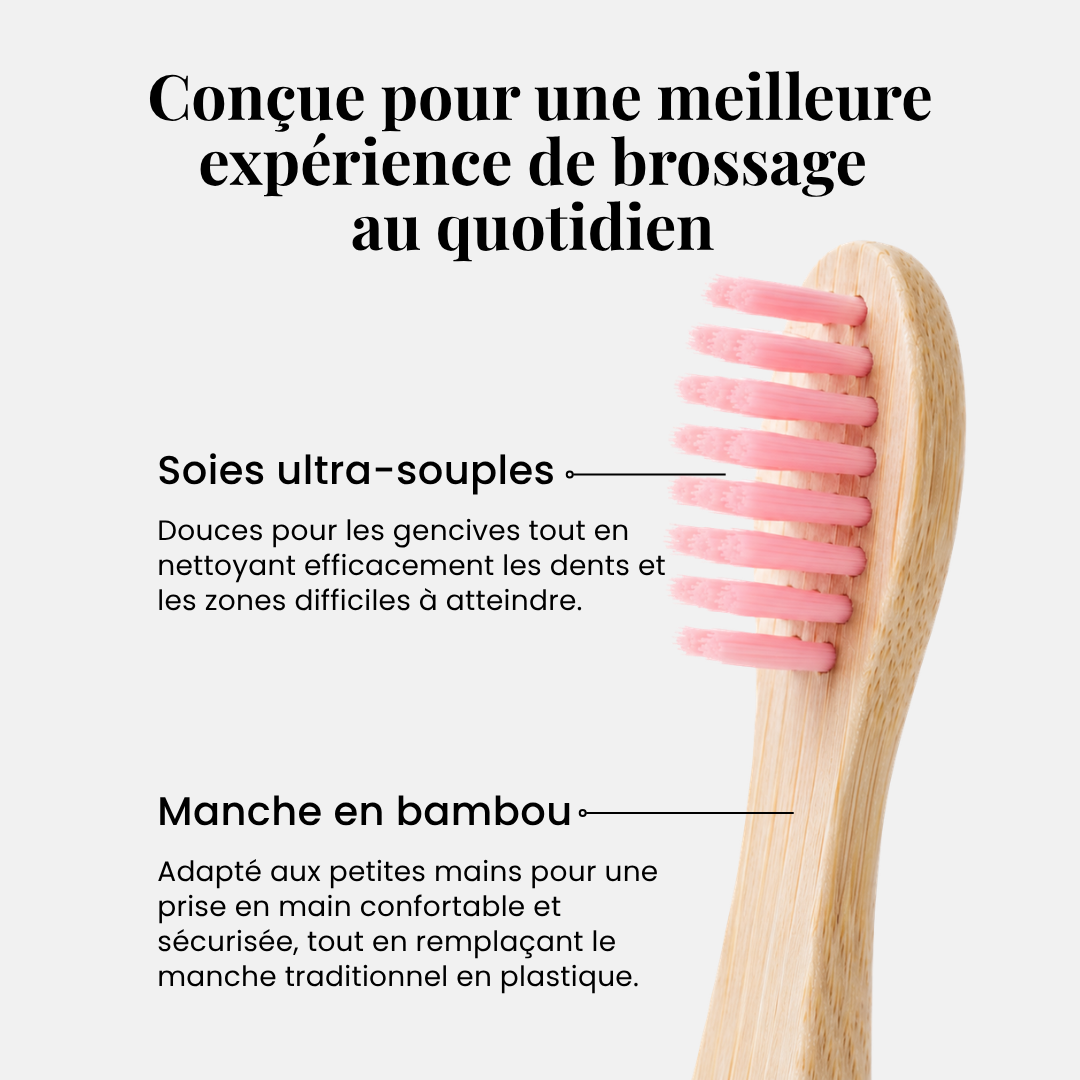 Brosses à dents souples en bambou pour enfants – 2