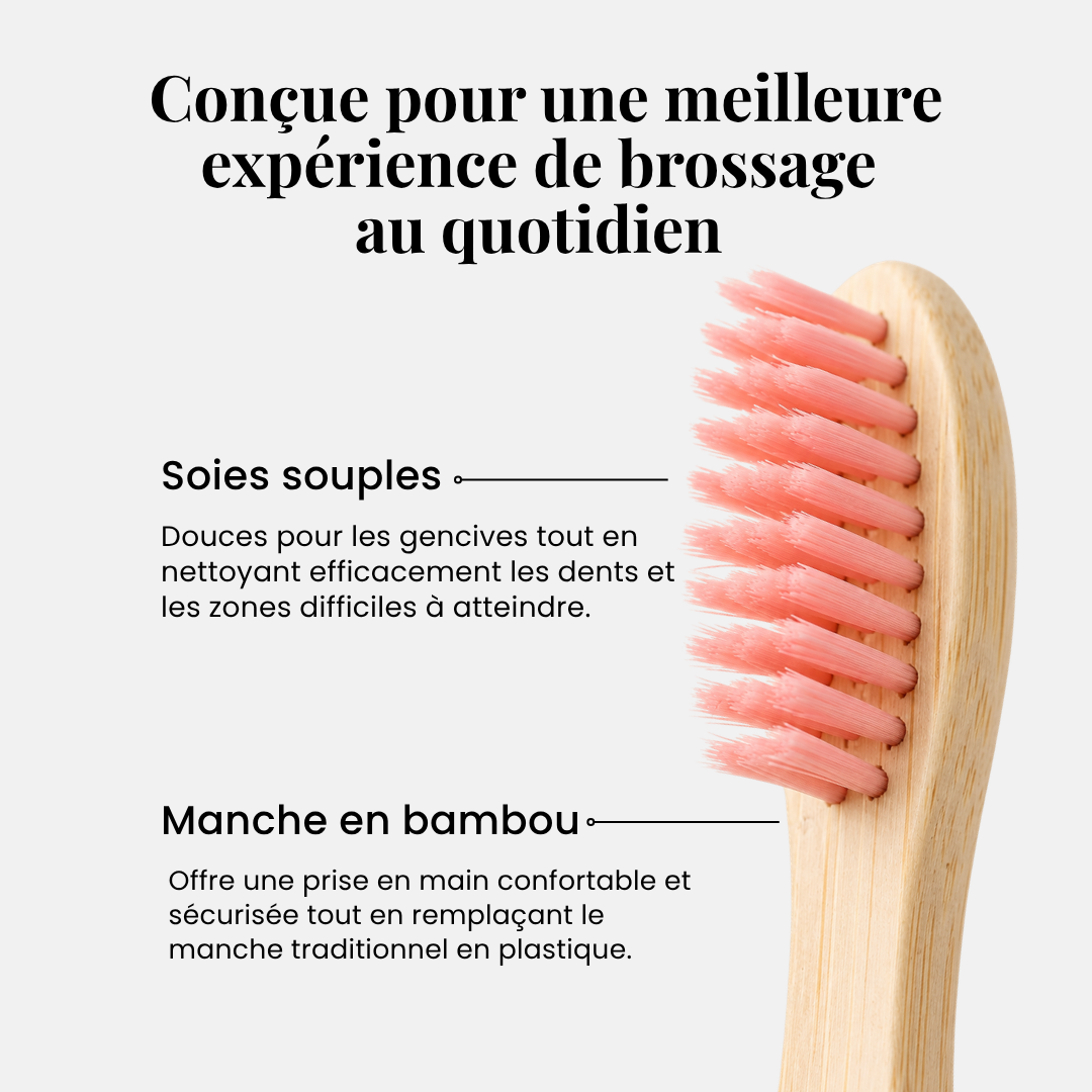 Brosses à dents souples en bambou pour adultes – 4