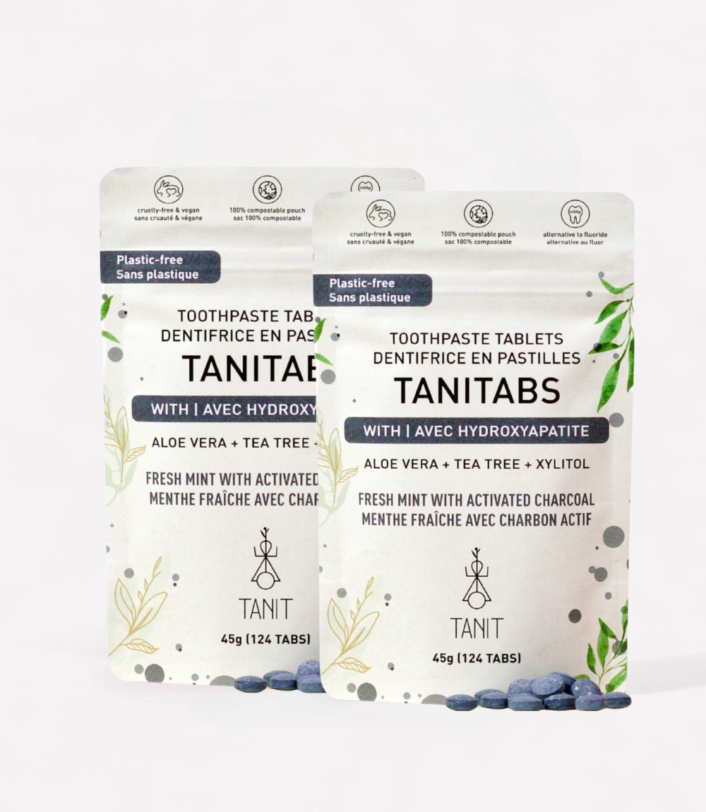 Dentifrice en pastilles - Menthe fraîche + Charbon actif