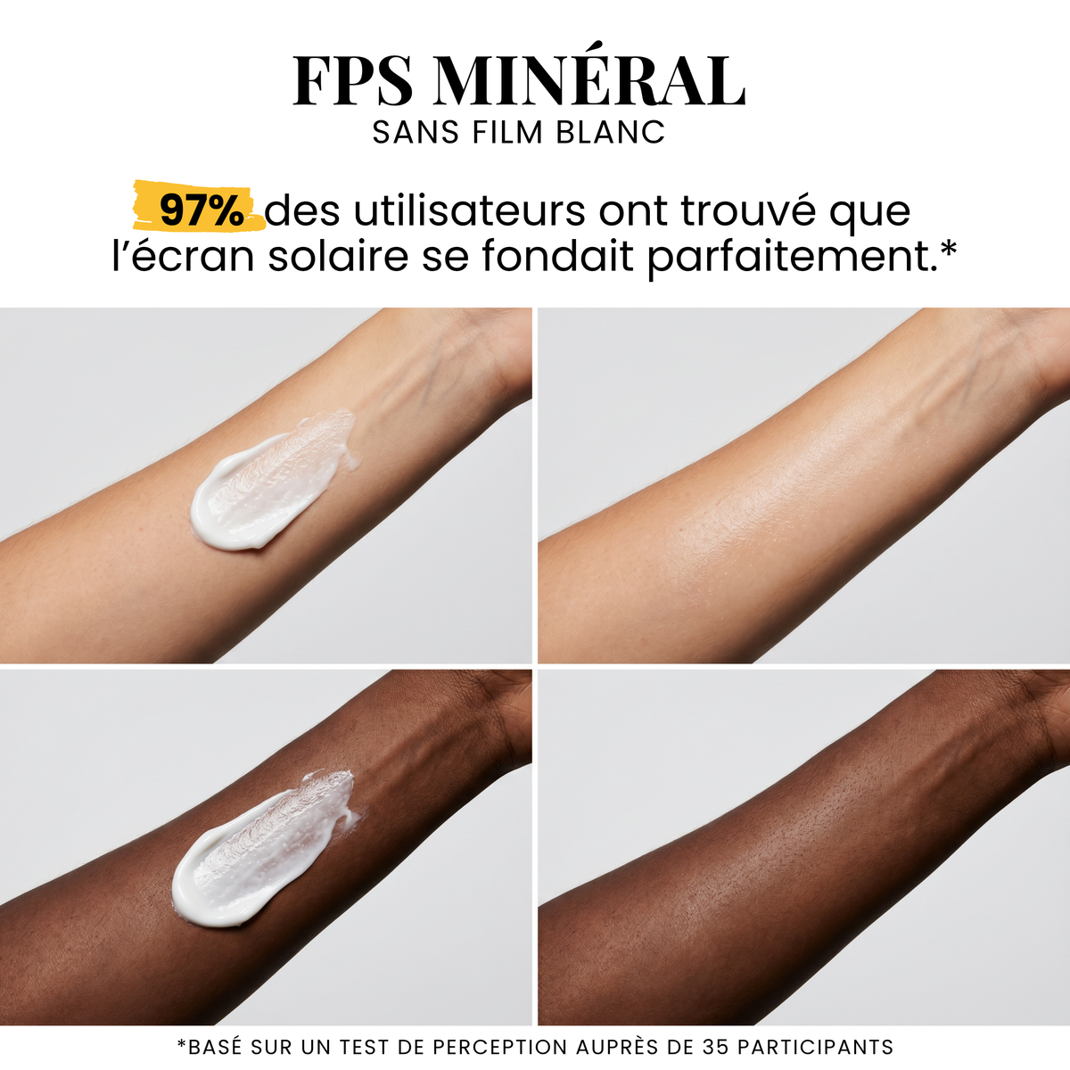 FPS minéral sans film blanc