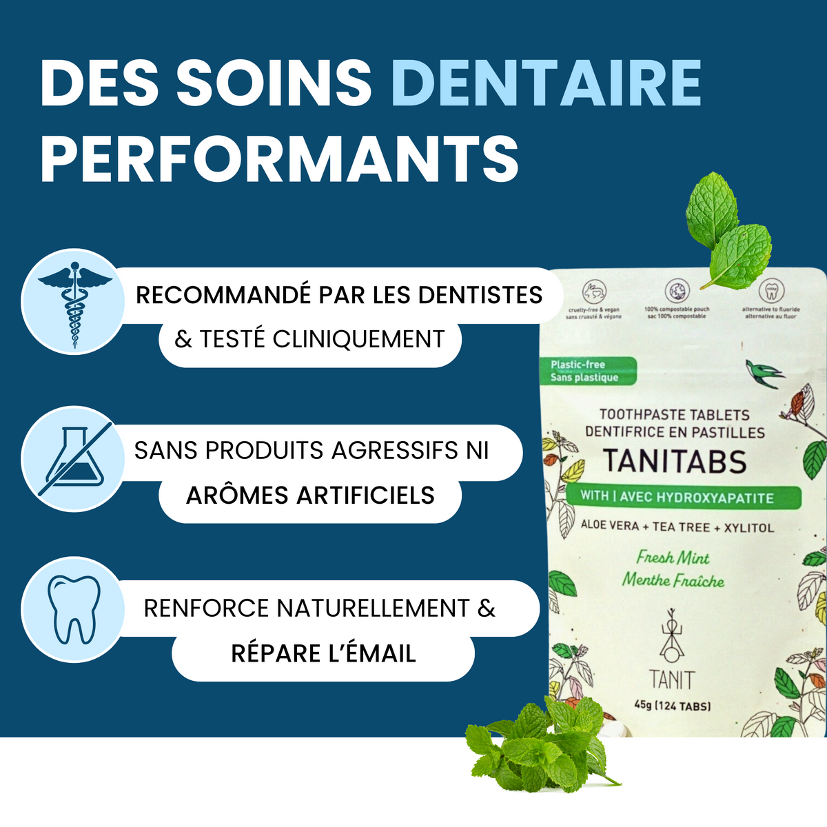 Dentifrice en pastilles - Menthe fraîche