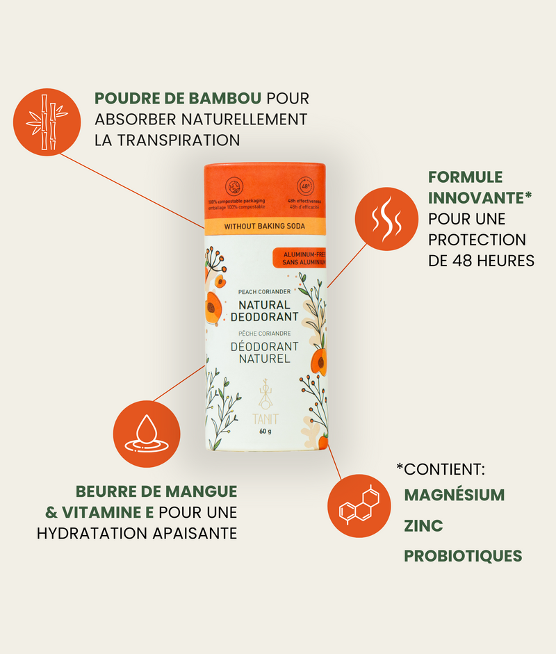 Déodorant solide naturel Sans parfum + Charbon