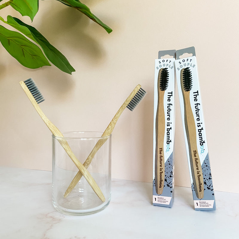 Brosses à dents en bambou adulte - Charbon actif